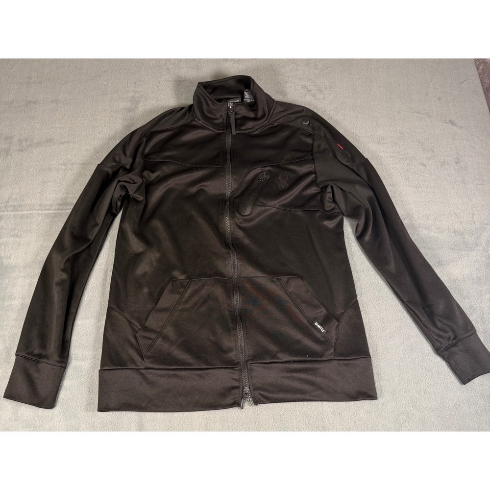 Spyder Active Mens ProWeb Full Zip Track Jacket Black Mock Neck SPM806U Medium